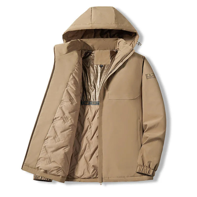 Men's black stormtrooper suit style winter jacket with waterproof windproof features