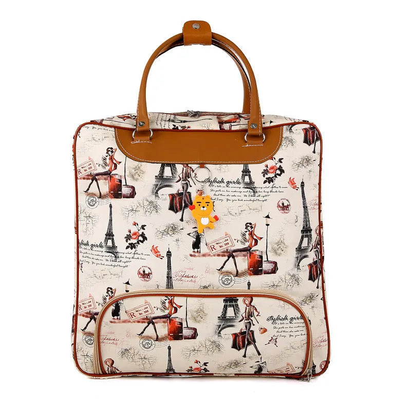 Medium cartoon cute style waterproof PU leather travel bag with three-dimensional pockets
