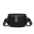 Women's saddle-shaped cattlehide leather messenger bag in crossbody style with single strap