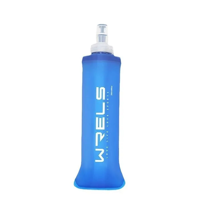 Large capacity soft folding water bottle in black with 250ml TPU silicone body for outdoor use