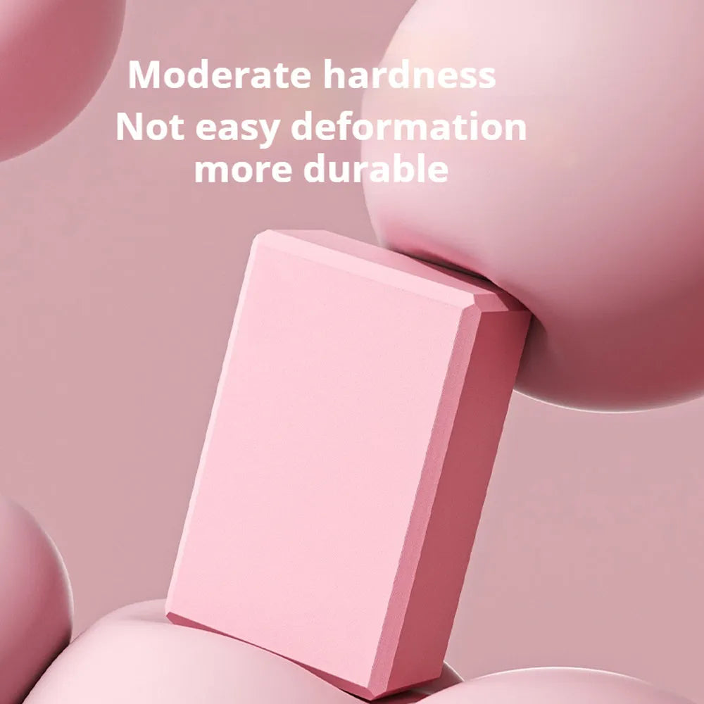 Solid colour EVA foam yoga block with hexagonal ridges for gym training