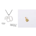 Women's stainless steel necklace with cross chain and a single letter pendant in gold or silver tone.