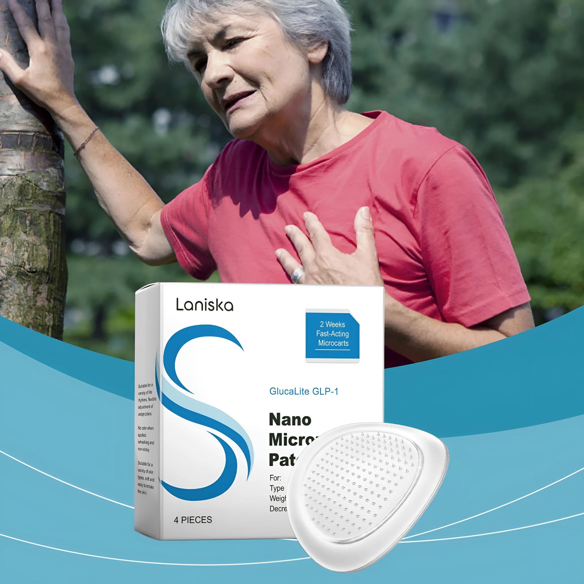 Four blood glucose management adhesive bandages with gentle care formulation