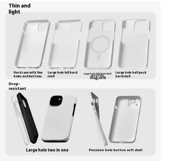 Hard shell iPhone case in glossy or frosted finish for iPhone 12 to 16 Pro Max models