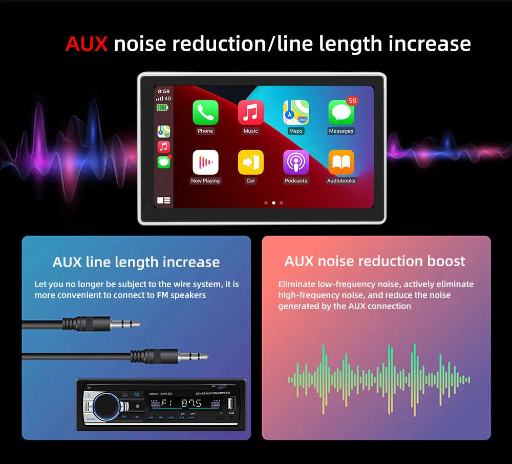 7-inch wireless CarPlay projection camera with wide-angle lens and dual camera system