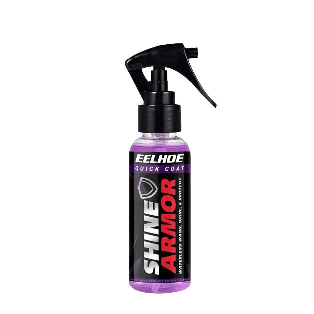 Purple liquid car coating spray in a bottle, showing 30ml and 100ml size options.
