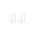 Three-dimensional glossy heart earrings with Korean style design in silver tone