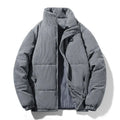 Men's corduroy cotton-padded jacket, fleece-lined, loose fit, 65cm length, round hem, five colours