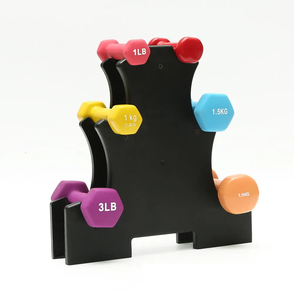 PVC dumbbell rack holder stand for home gym fitness storage, multiple size options available