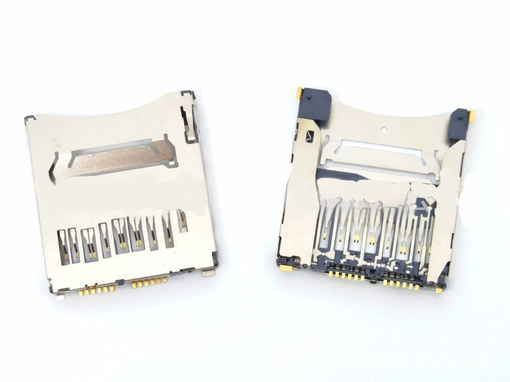 Alloy camera memory card slot replacement component showing high foot and low foot profile options