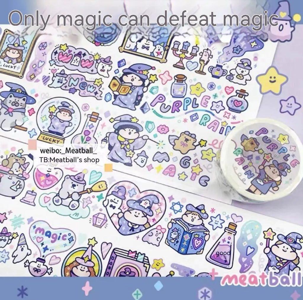 Haemorrhoid tape packaging sticker with cute cartoon character design printed on Japanese paper