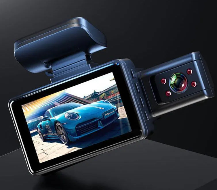 Front car driving recorder with 3-inch screen and infrared night vision for parking surveillance