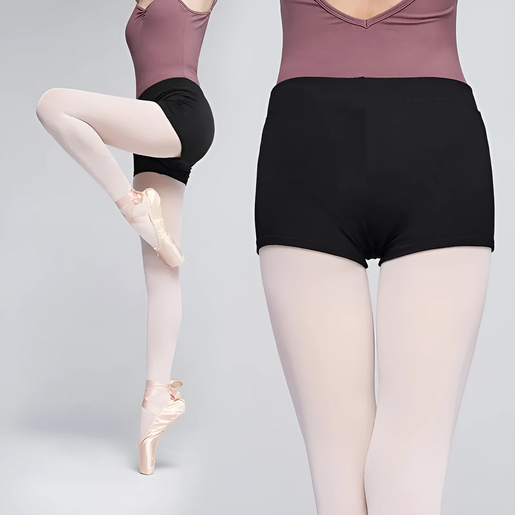Black women's cotton dance pants for ballet practice and fitness
