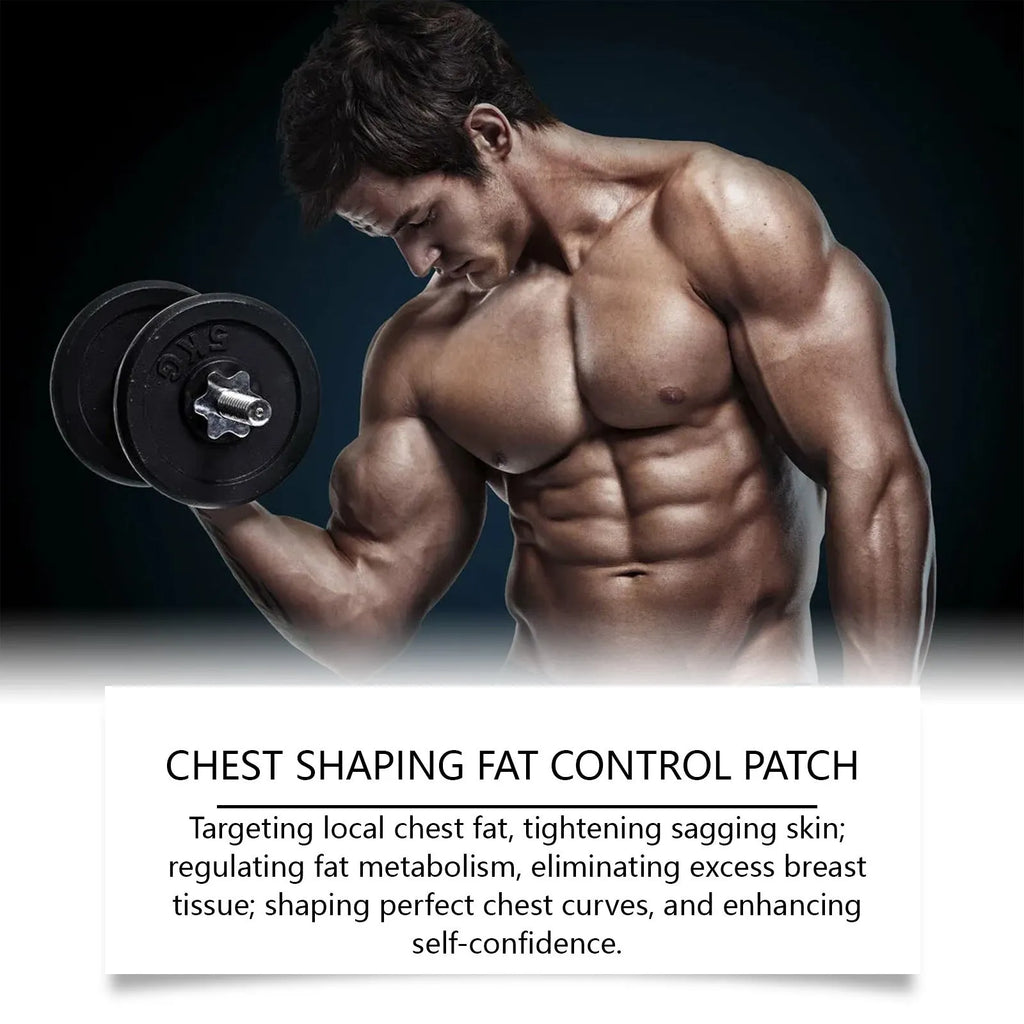 Pack of four thin men's figure control chest patches with mugwort and ginger extracts