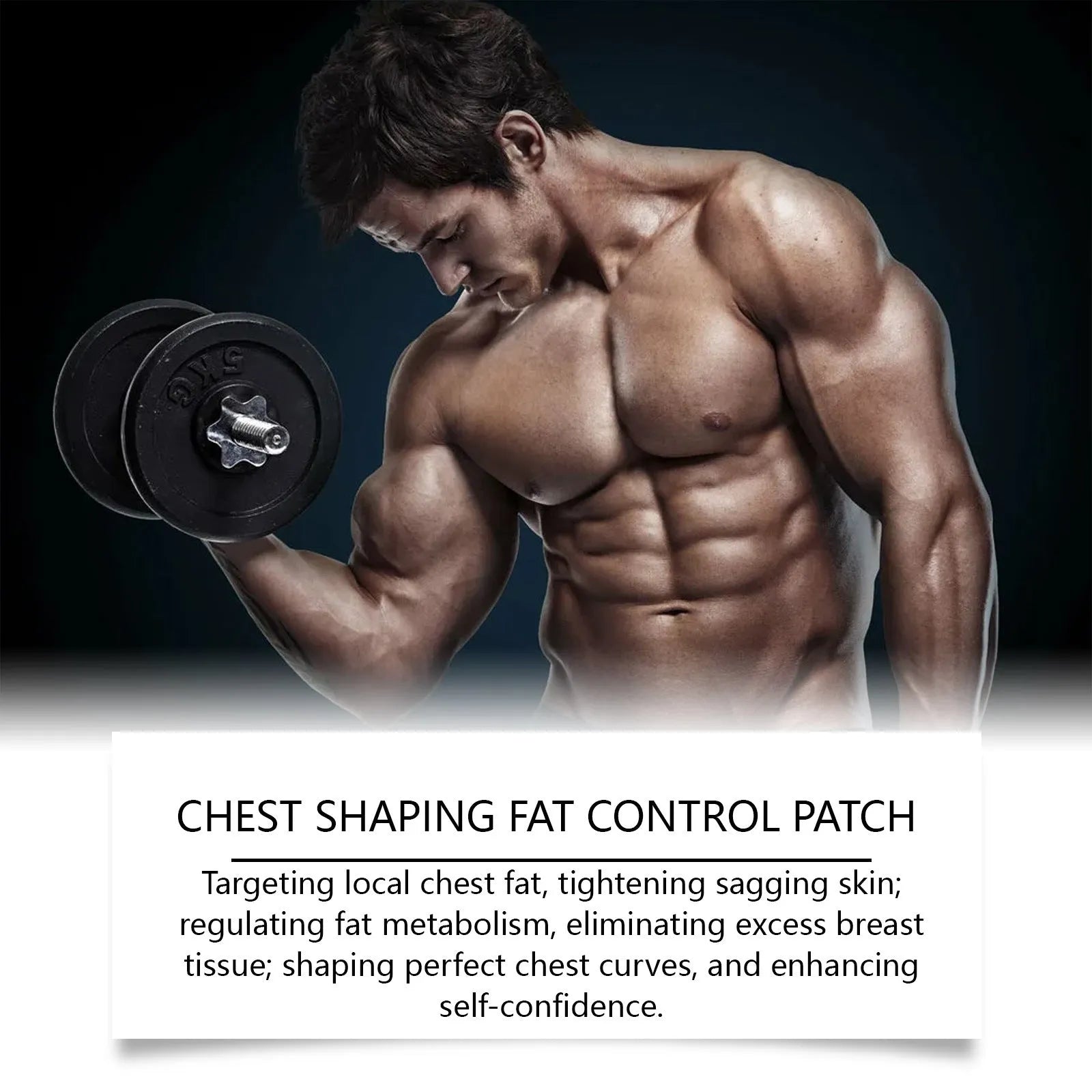 Pack of four thin men's figure control chest patches with mugwort and ginger extracts