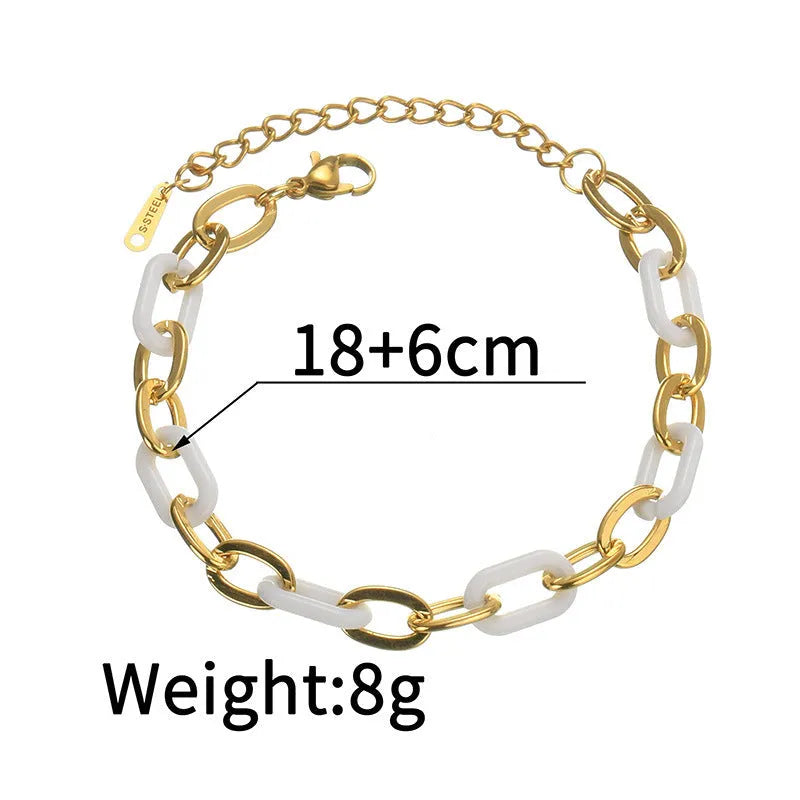 Women's stainless steel resin bracelet with double layer loving heart design and electroplated finish