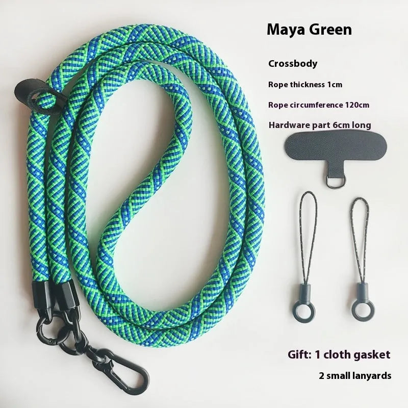 Mobile phone lanyard crossbody anti-lost sling in multi-colour with polyester rope and metal buckle clip