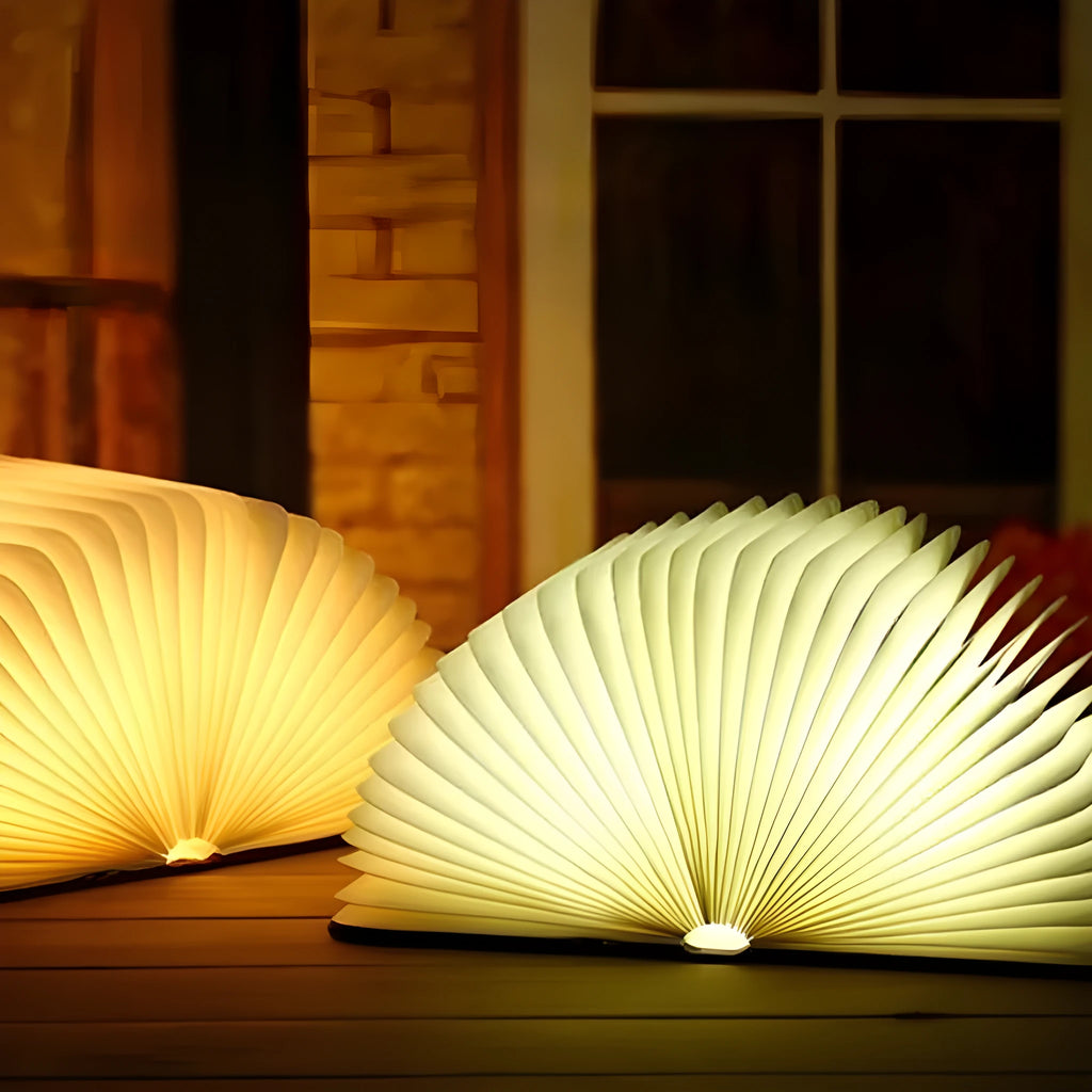 Modern wooden boy-shaped LED night light in black, red, or white.