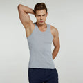 Men's pure cotton slim fit sleeveless sports vest in six colours, sizes M to 4XL, 161-180g per square metre