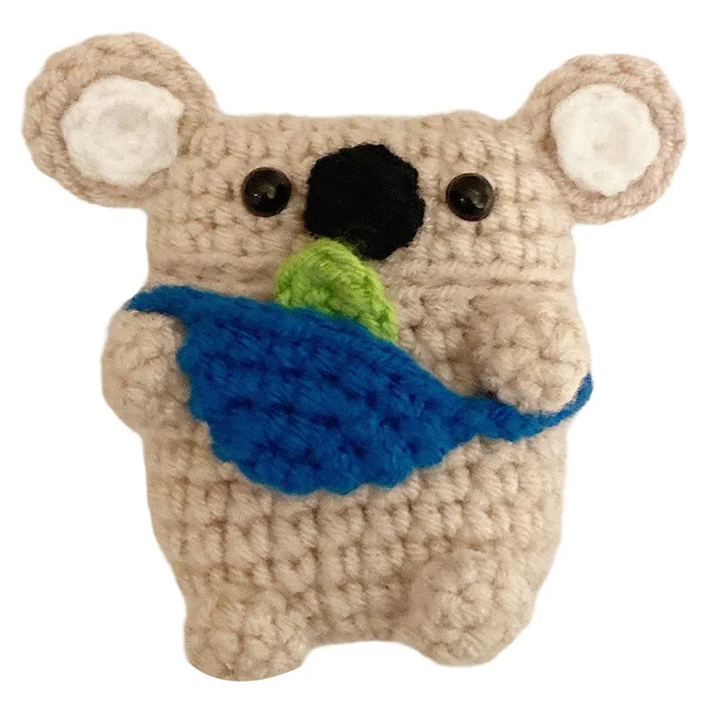 Handmade knitted koala bear backpack cover for AirPods charging case