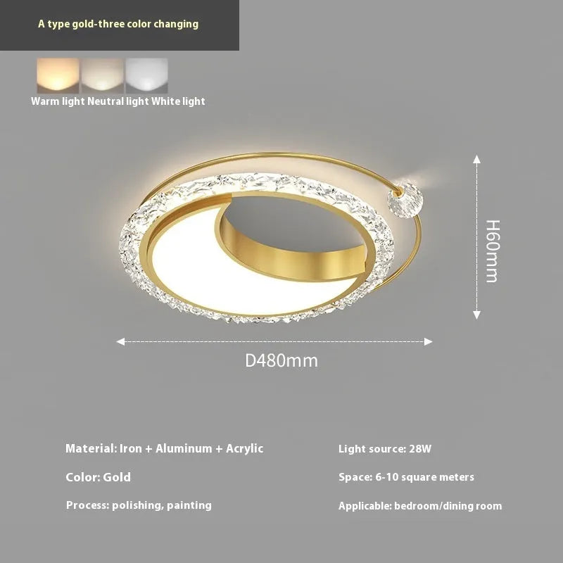 Nordic style ceiling lamp with modern design in black, gold or white finish