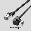 Cat6 Ethernet cable with right-angled metal RJ45 connector in various colour options