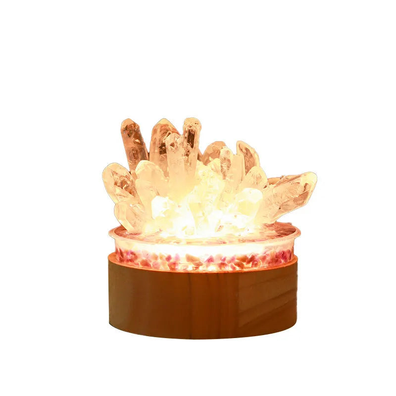 White Crystal Single Crystal Small Night Light 10x8.5cm USB powered in Cool Colour, Warm Colour and White options