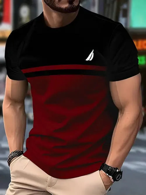 Men's loose fit casual t-shirt in polyester fabric available in multiple colours