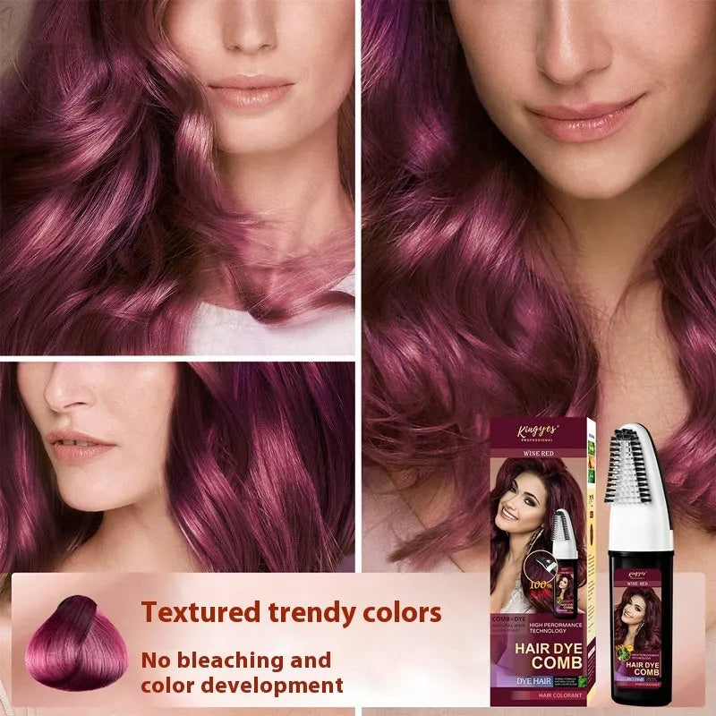 200ml tube of hair dye cream in brown, dark brown, or wine red colour.