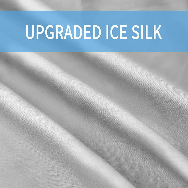 U-shaped pregnancy pillow in ice silk fabric, shown in grey colour.