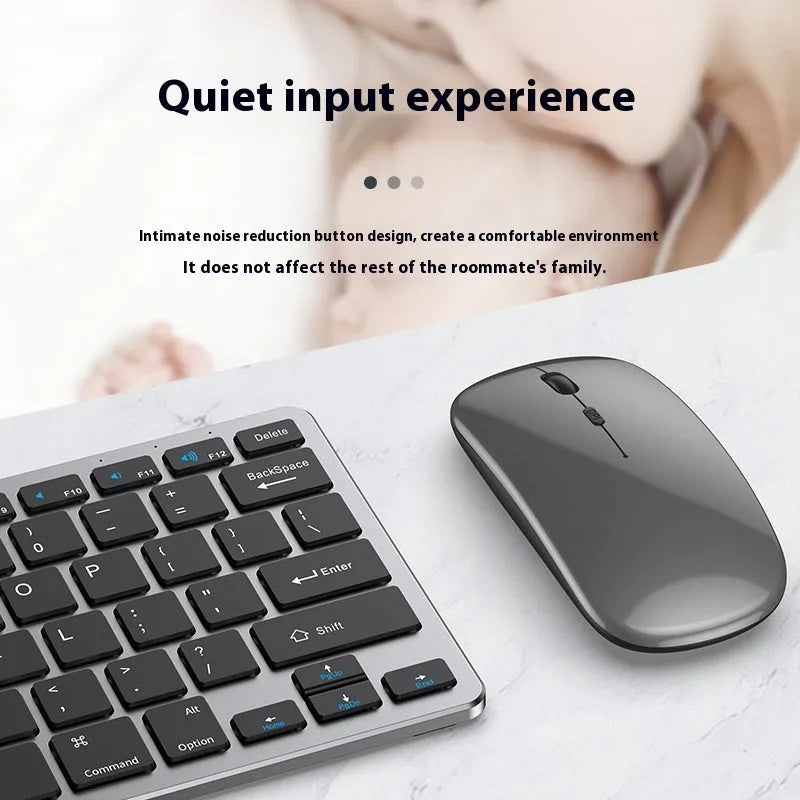 Wireless keyboard and mouse combo in black, gun colour, or silver with ultra-thin design and included keyboard cover