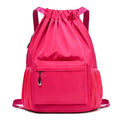 Oxford cloth travel fitness backpack with curved shoulder straps, solid colour, stitched detail, under 20L