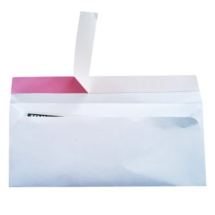 Blue anti-opening self-adhesive confidential envelope measuring 105mm by 240mm with tamper-evident seal
