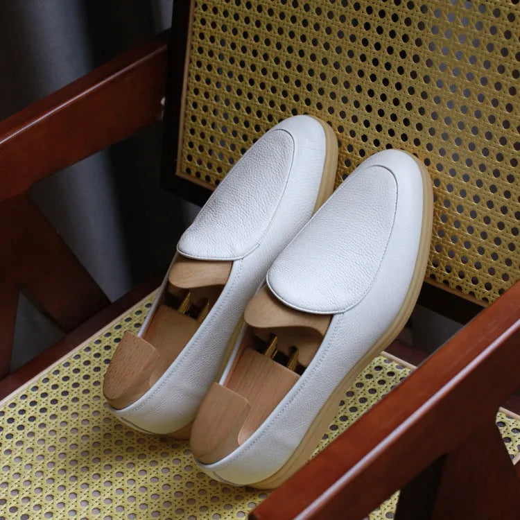 British handmade men's leather loafers in various colours with TPR sole for summer wear