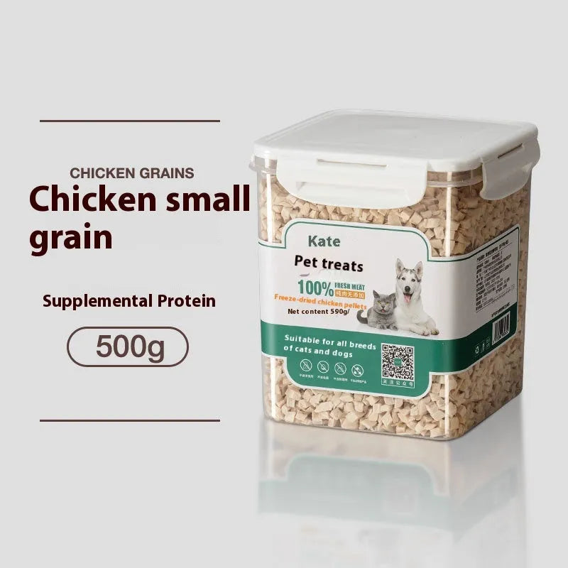 500g bag or can of freeze-dried chicken grain cat treats without shreds