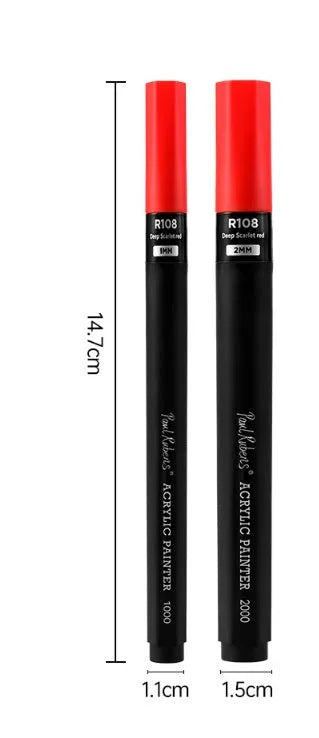 Rubens white acrylic marker with single head nib on a plastic surface