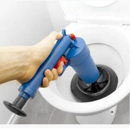 Plastic drain blaster gun with four suction adaptors for clearing hair and vegetable blockages