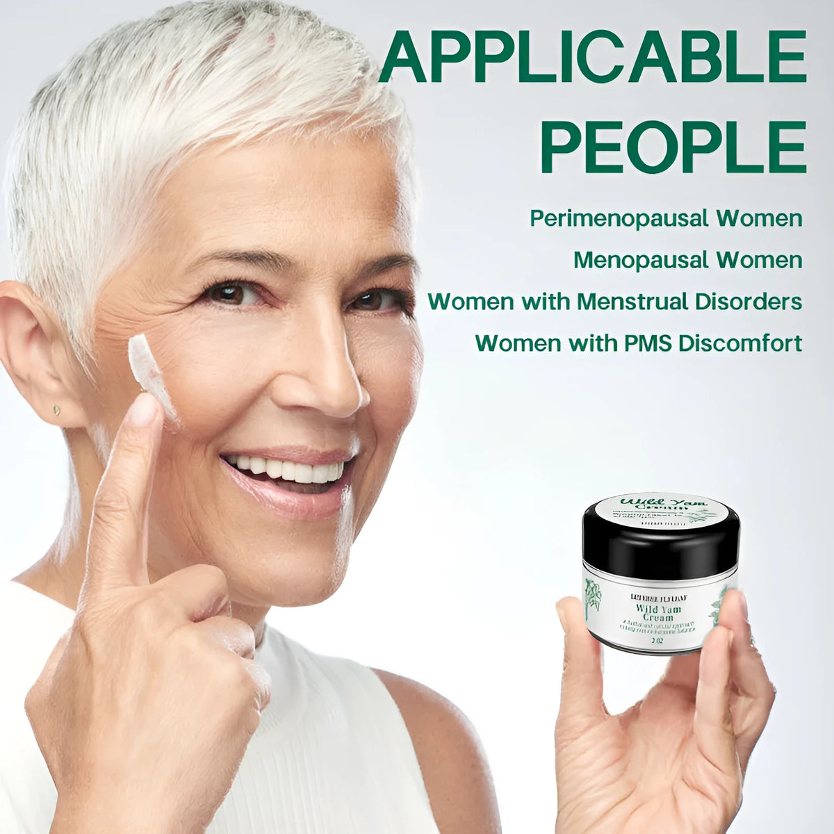 White tub of wild yam cream moisturising face cream 2 OZ with herbal extract label