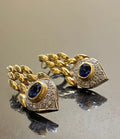 Imitation gold snake motif drop earrings for women, alloy with electroplating, retro fashion OL style, one pair
