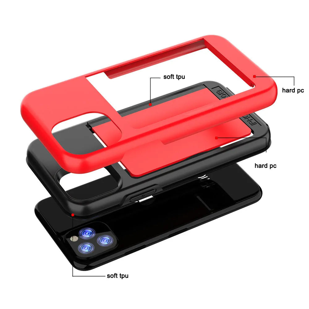 Simple solid-colour mobile phone case for iPhone 11 series in various colours on a white background.