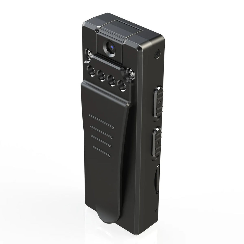 Black 1080p HD home security camera with rotational mount and night vision capability