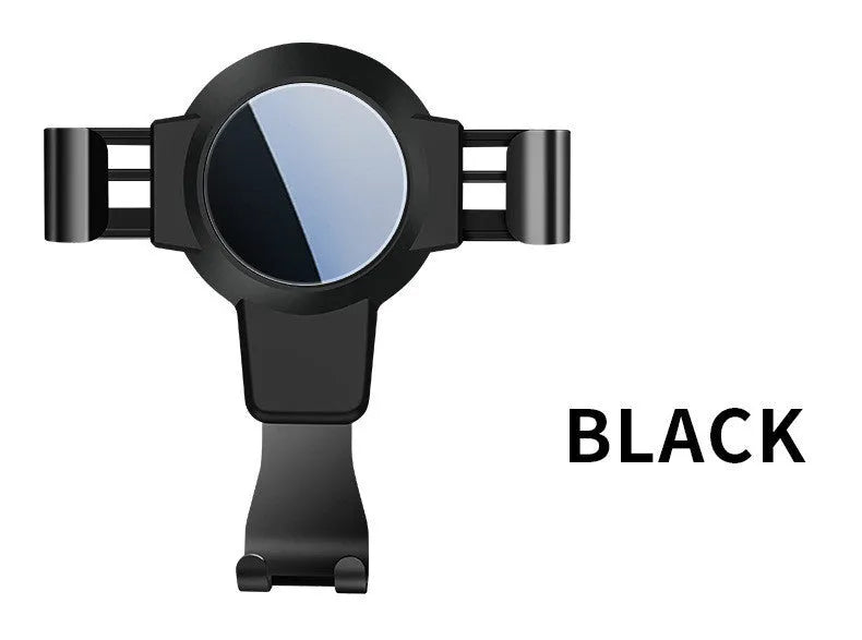 Black S4 ABS mirror finish mobile phone bracket mounted in a car air vent