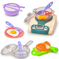 Plastic play house kitchen toy with induction cooker design for infant role play