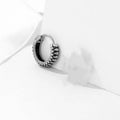 Silver retro twist geometric stripe earrings made from stainless steel with a sporty style.