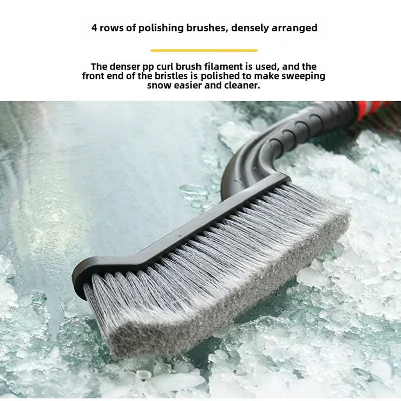 2-in-1 detachable car snow brush and ice scraper with foam grip handle and dense PP bristles