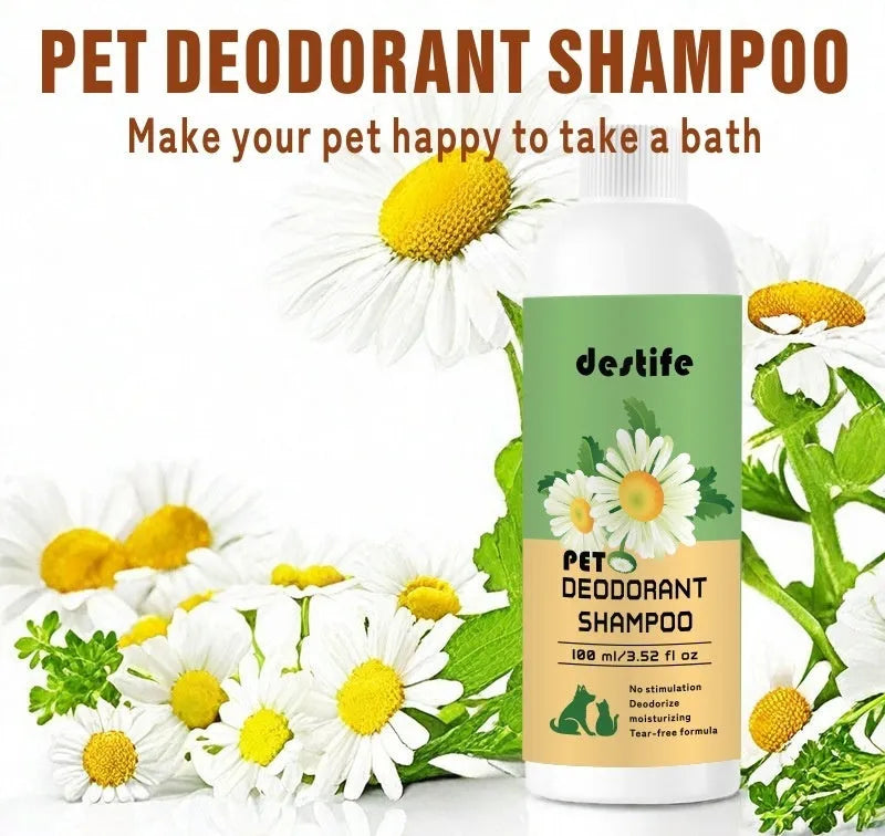 100ml pet shampoo bottle for dogs and cats with fragrance and deodorant properties