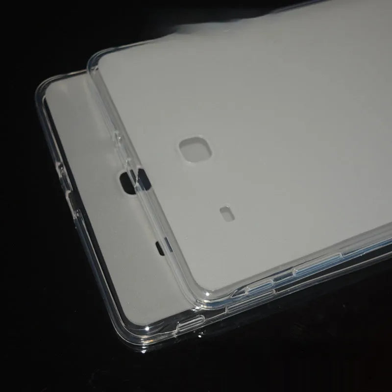 Clear ultra-thin silicone tablet protective case in transparent white simple style