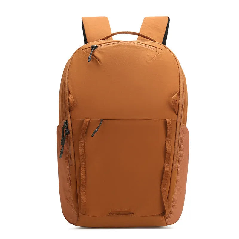 Taslan composite cloth waterproof backpack in solid colour with curved shoulder strap