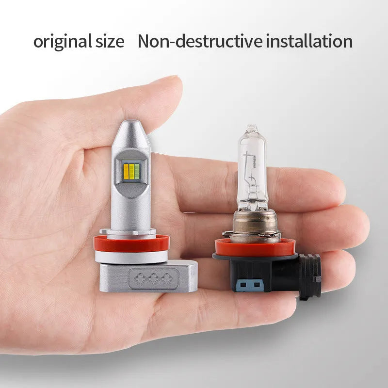 Universal LED fog lamp bulb retrofit light with aluminium housing, formats H8 H9 H11 9005 9006 PSX24 PSX26.