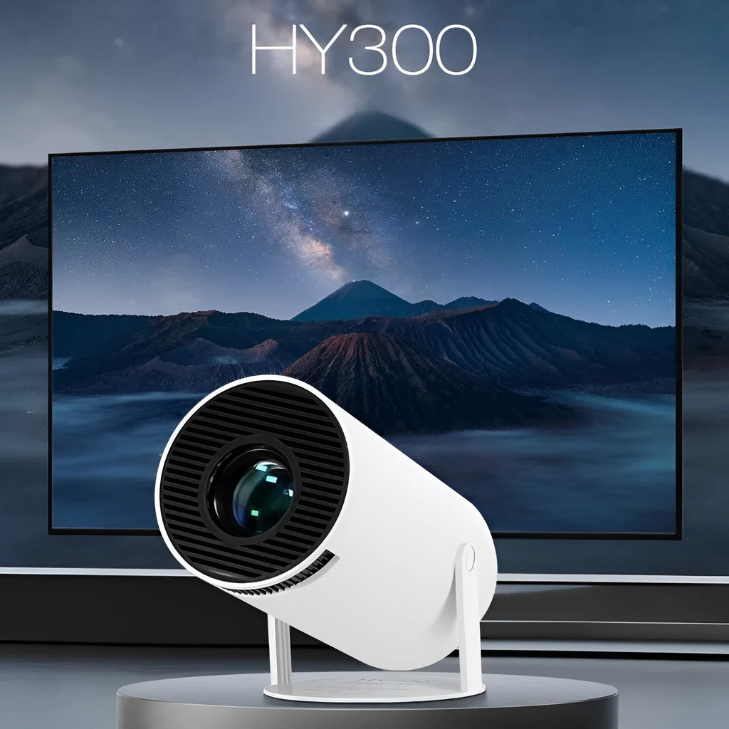 White HD 720p portable mini projector with Android system and 120ANSI brightness